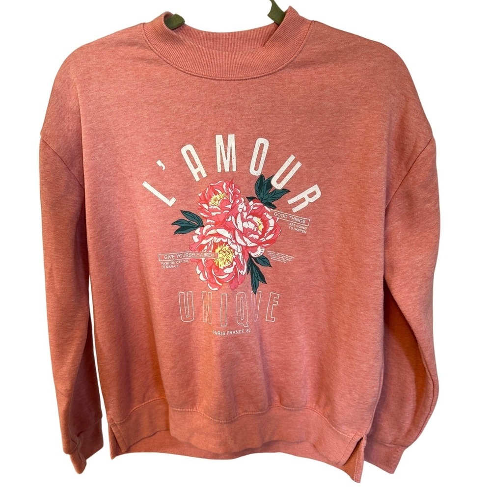 Primark Womens Pink Crew Neck Pullover Sweatshirt‎ Size 10 Long Sleeve Solid